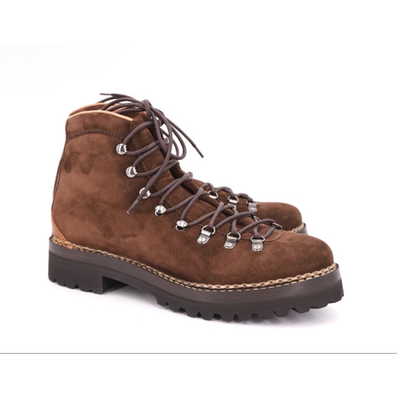 New in Box Purple Label Ralph Lauren Darrow Lug Brown Calf Suede Boots 9.5 $1895 - Picture 5 of 12